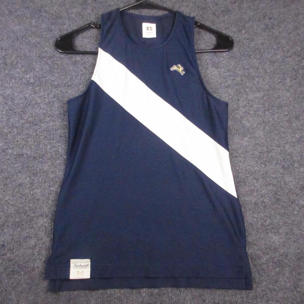 Tracksmith Tank Top Womens XS Blue Mesh Colorblock Running Athletic Jersey